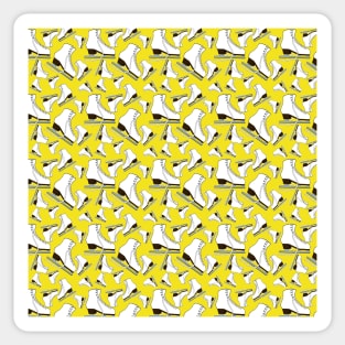 Figure Skates on Yellow Background Design Sticker